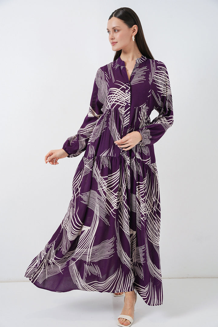 Bigdart Robe longue modeste à motifs pour femme 2585 - Violet