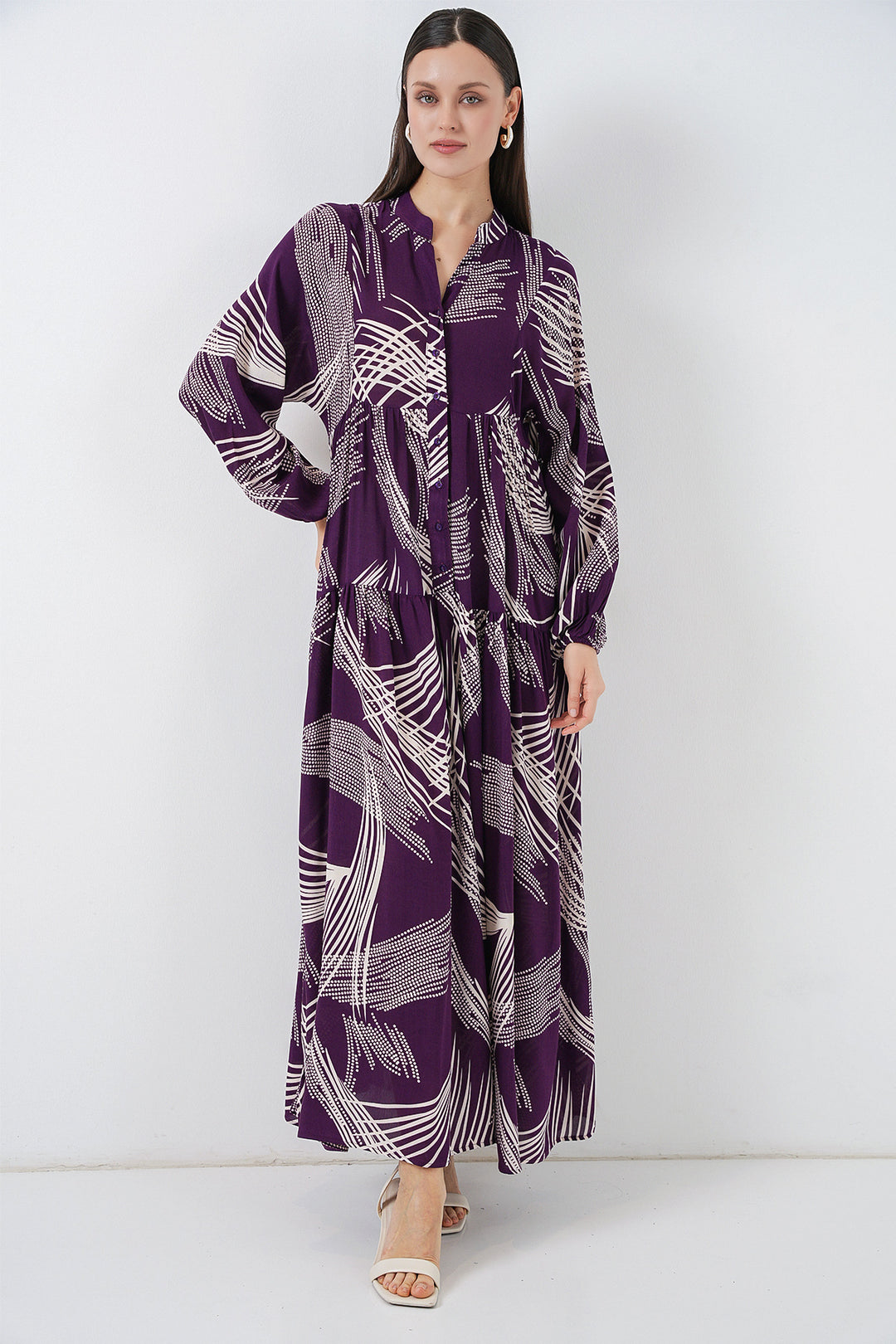 Bigdart Robe longue modeste à motifs pour femme 2585 - Violet