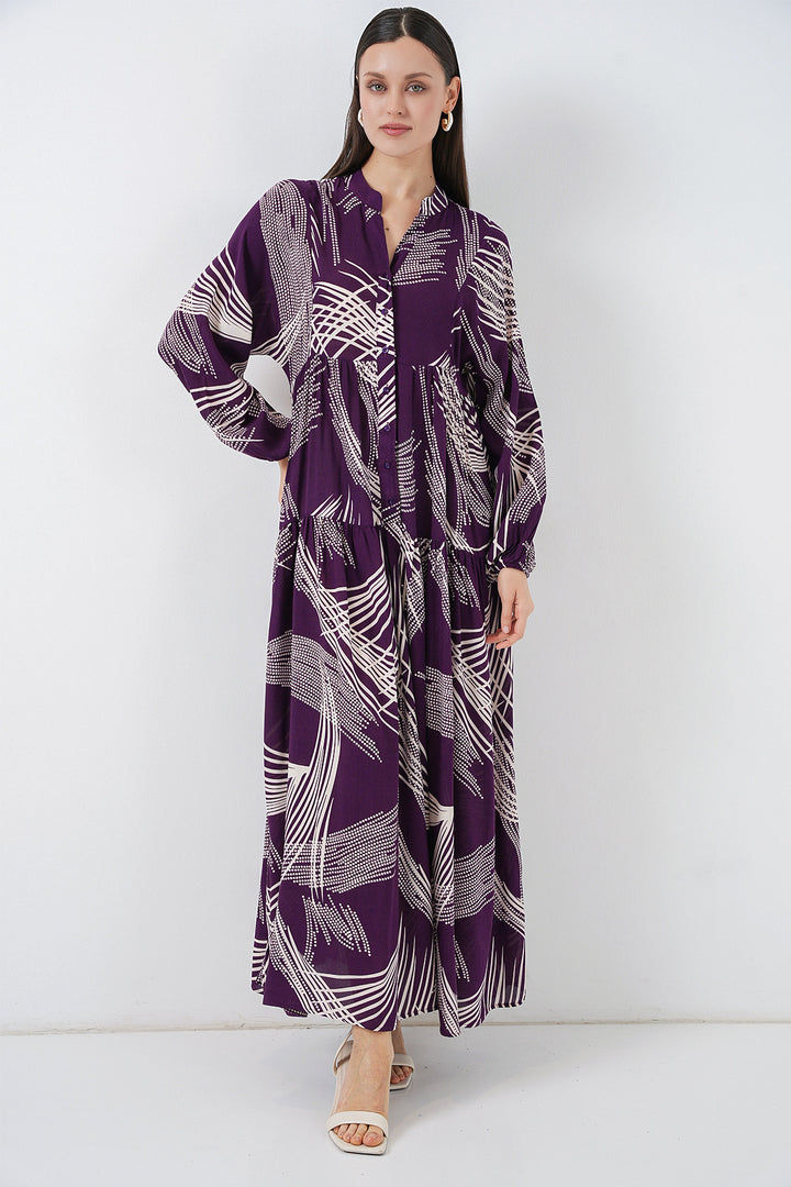 Bigdart Robe longue modeste à motifs pour femme 2585 - Violet