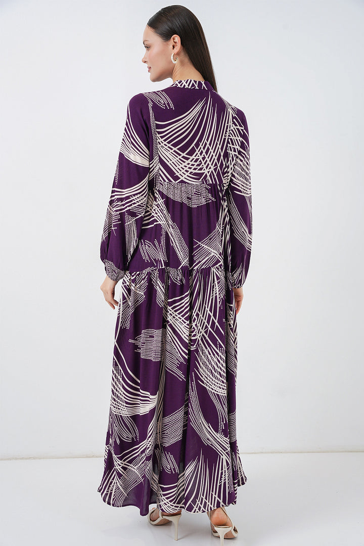 Bigdart Robe Longue Modeste à Motifs Femme 2585 - Violet