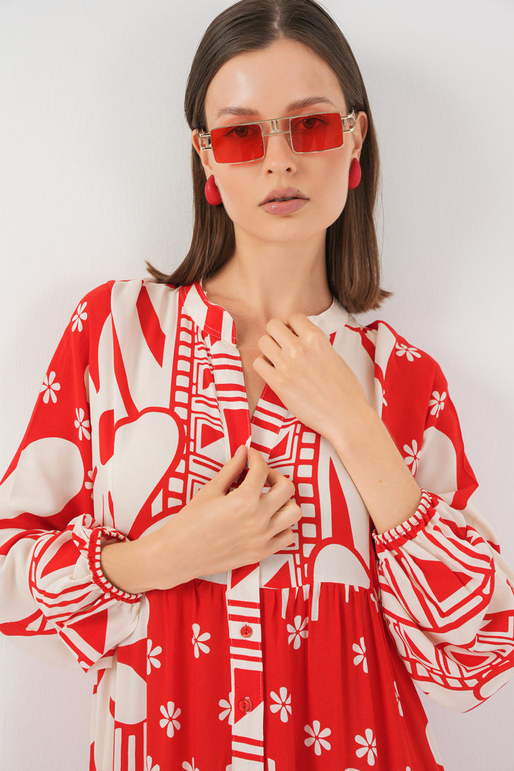 Bigdart Robe longue à motifs pour femme 2585 - Rouge N.