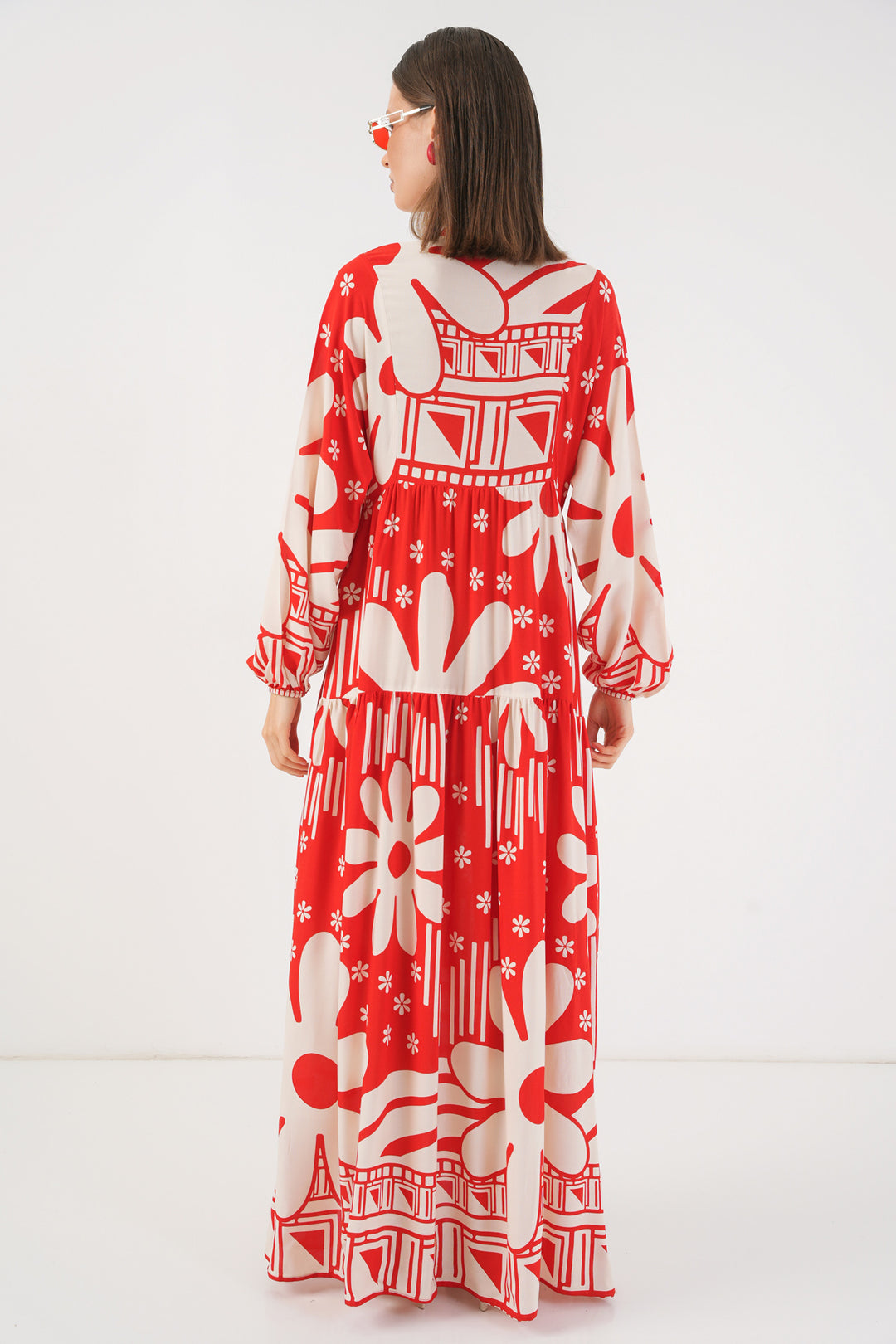Bigdart Robe longue à motifs pour femme 2585 - Rouge N.