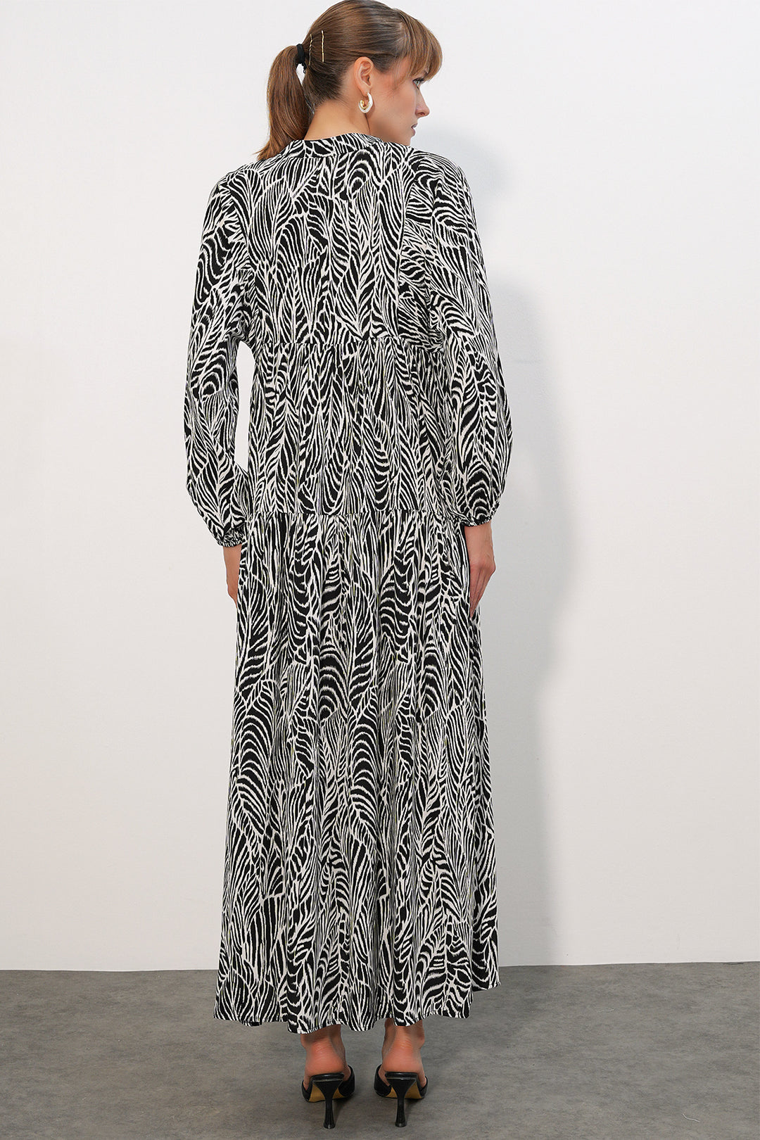 Bigdart Robe de hijab longue à motifs pour femme 2585 - Blanc