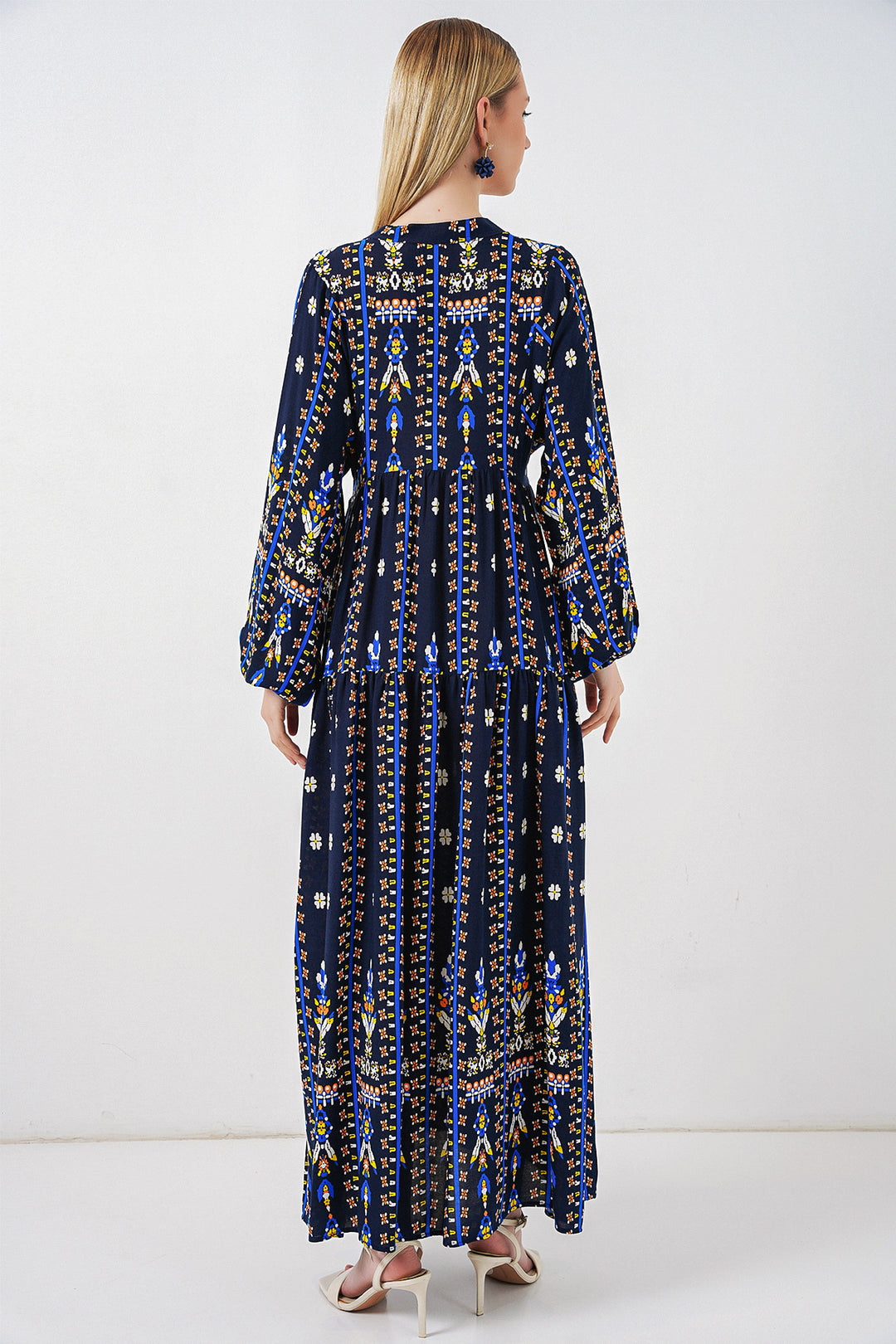Bigdart Robe longue modeste à motifs pour femmes 2585 - p. Bleu marine