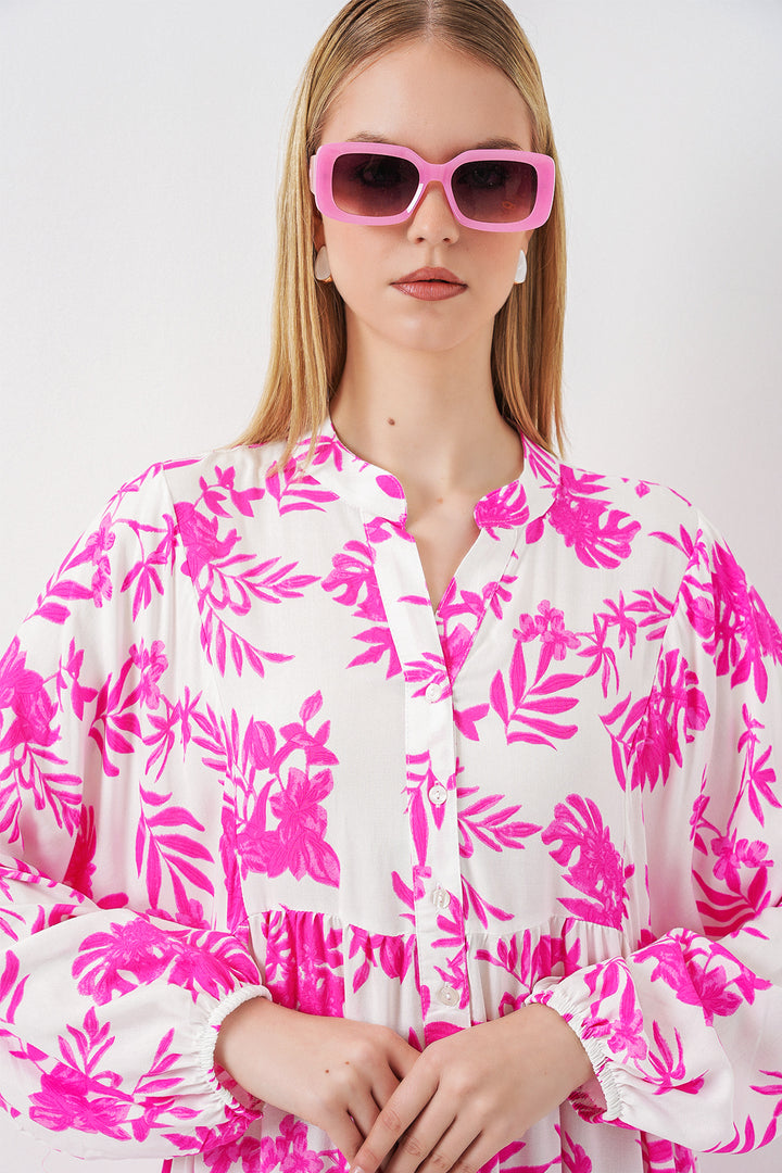 Bigdart Robe longue modeste à motifs pour femme 2585 - Rose
