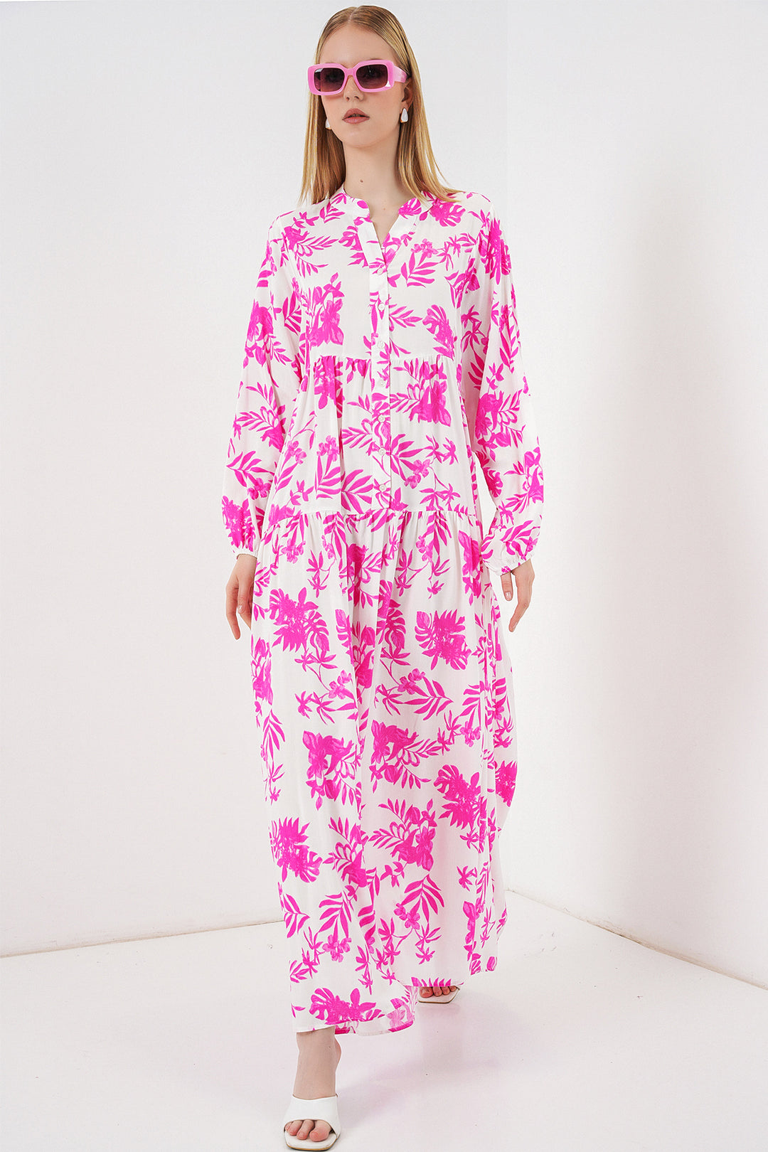 Bigdart Robe longue modeste à motifs pour femme 2585 - Rose