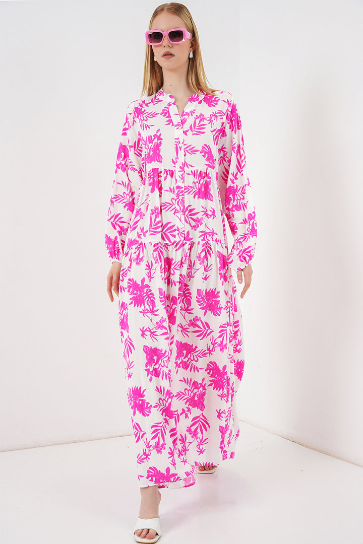Bigdart Robe longue modeste à motifs pour femme 2585 - Rose