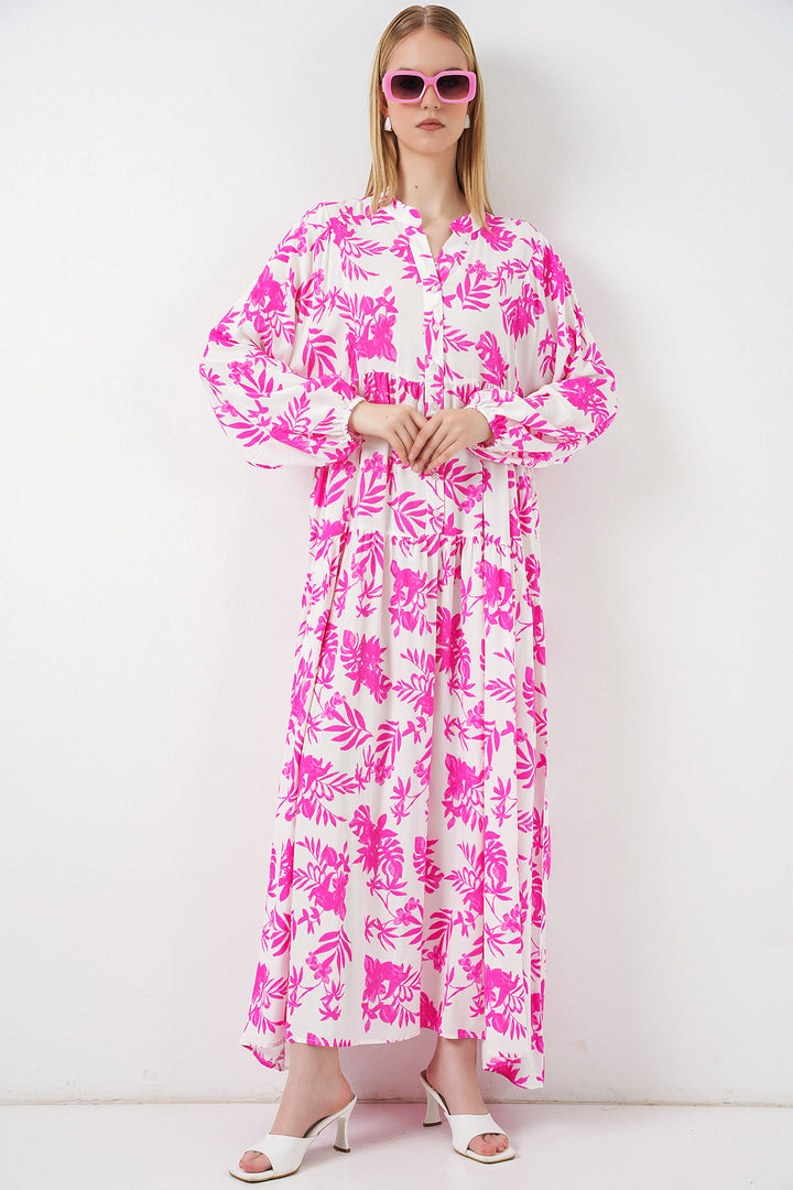 Bigdart Robe longue modeste à motifs pour femme 2585 - Rose