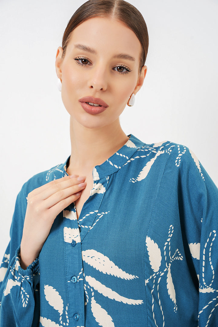 Bigdart Robe longue de modestie à motifs pour femme 2585 - Pétrole