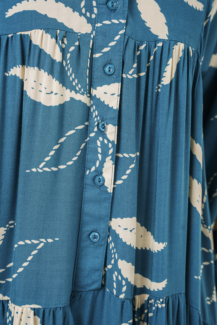 Bigdart Robe longue de modestie à motifs pour femme 2585 - Pétrole