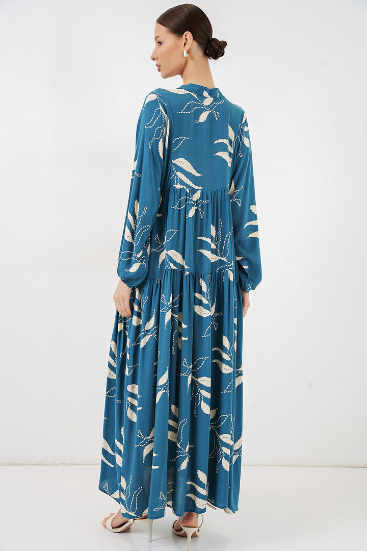 Bigdart Robe longue de modestie à motifs pour femme 2585 - Pétrole