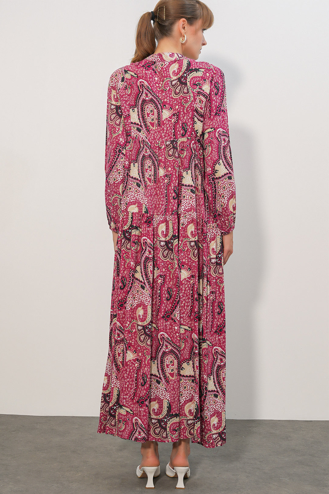 Bigdart Robe de hijab longue à motifs pour femme 2585 - Poudre