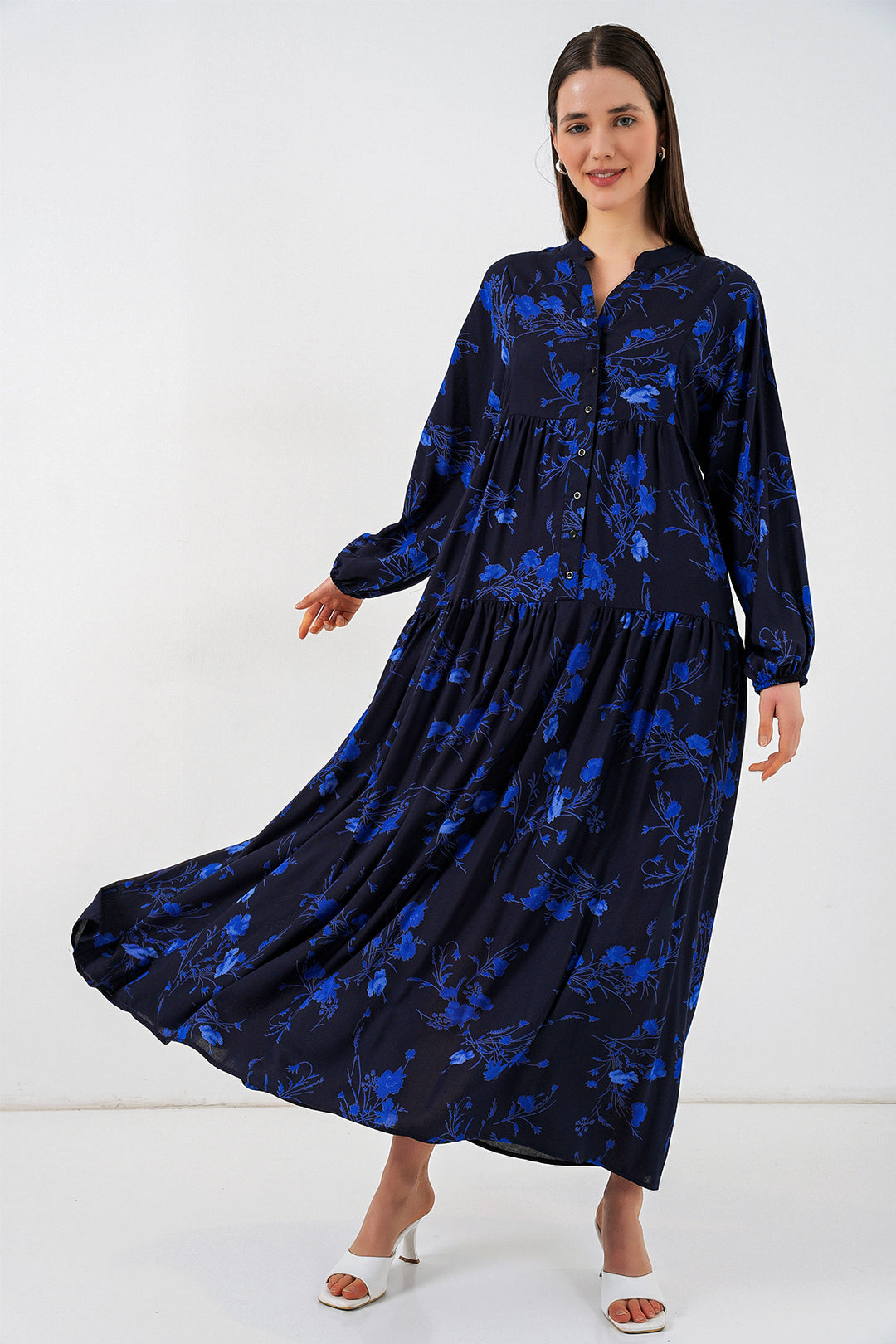 Bigdart Robe longue à motifs pour femme 2585 - Noir 9