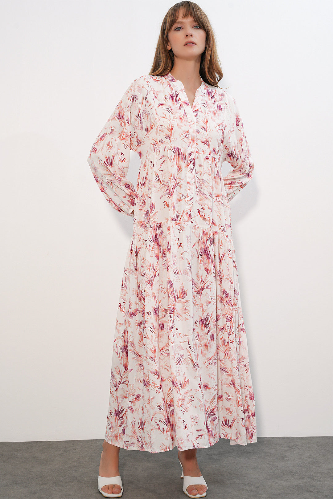Bigdart Robe longue modeste à motifs pour femmes 2585 - Saumon