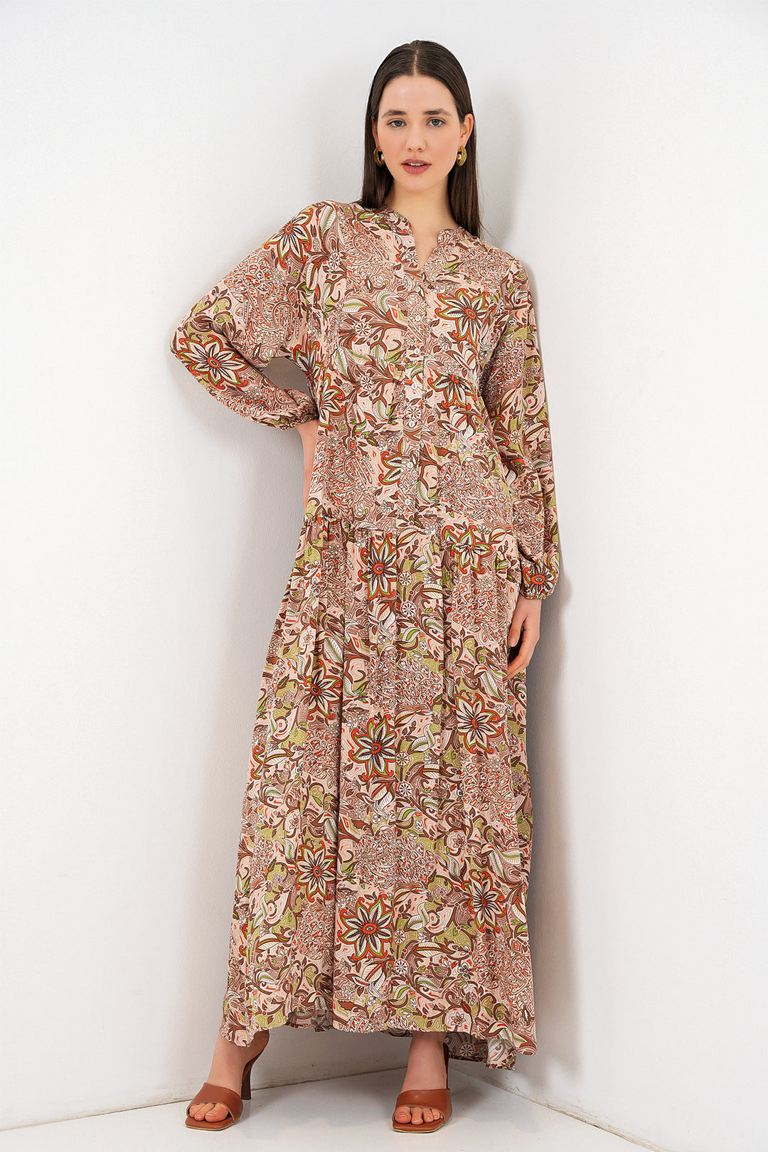 Bigdart Robe longue modifiée pour femme 2585 - Café au lait