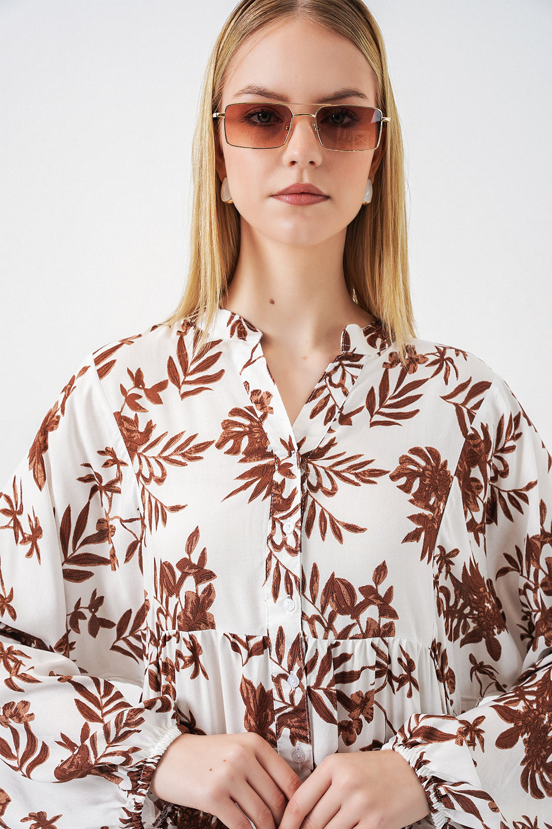 Bigdart Robe longue modeste à motifs pour femme 2585 - Tabac