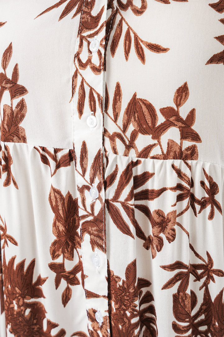 Bigdart Robe longue modeste à motifs pour femme 2585 - Tabac