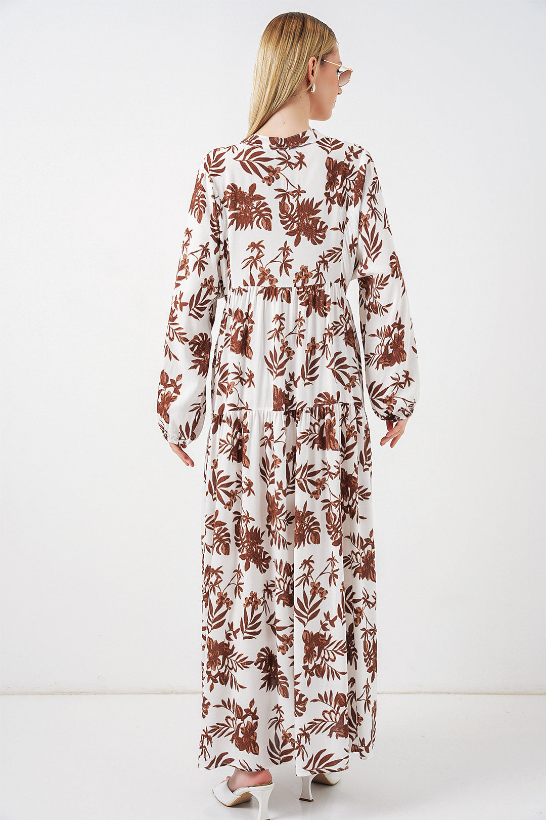 Bigdart Robe longue modeste à motifs pour femme 2585 - Tabac