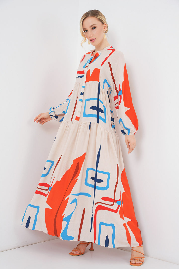 Bigdart Robe longue à motifs pour femmes 2585 - Orange