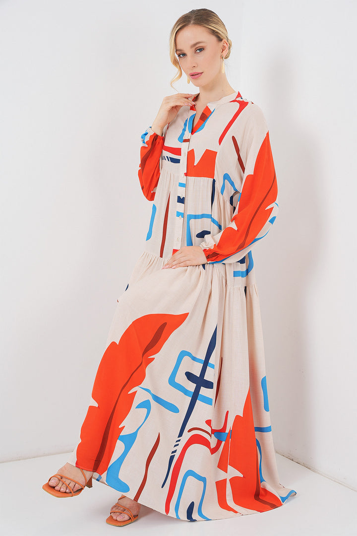 Bigdart Robe longue à motifs pour femmes 2585 - Orange