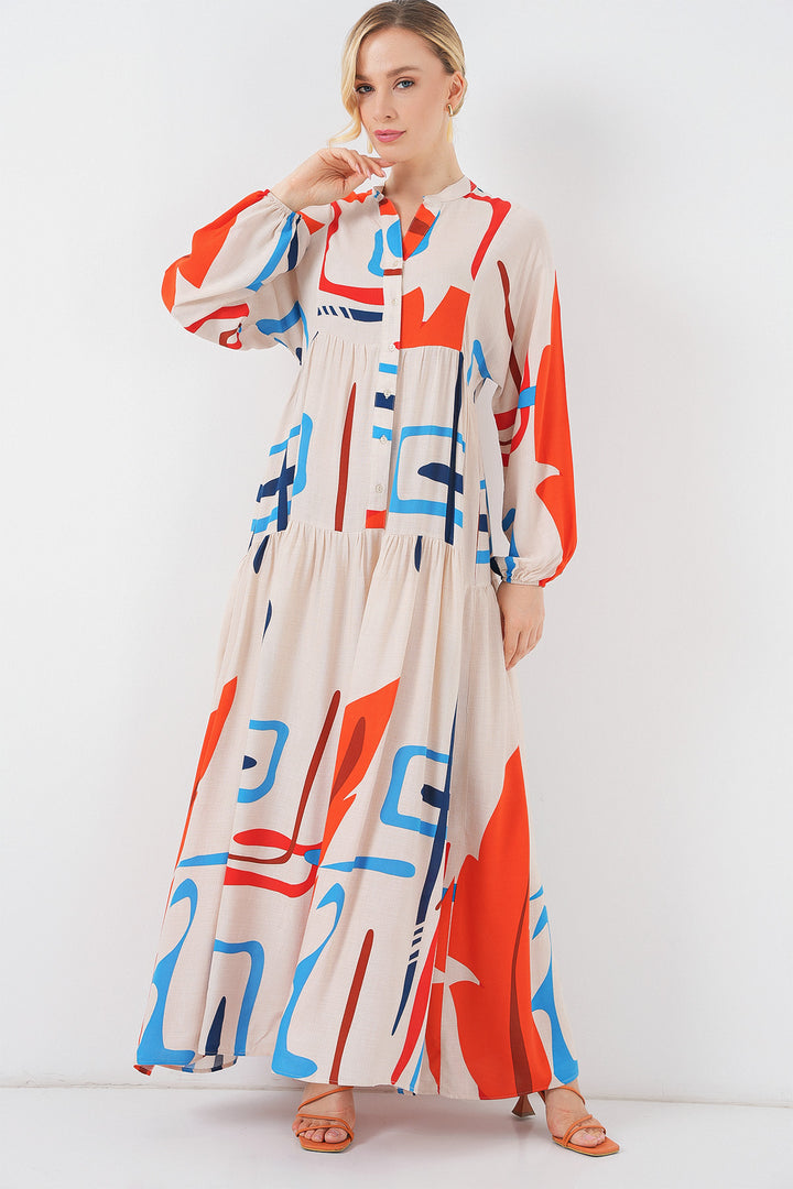 Bigdart Robe longue à motifs pour femmes 2585 - Orange
