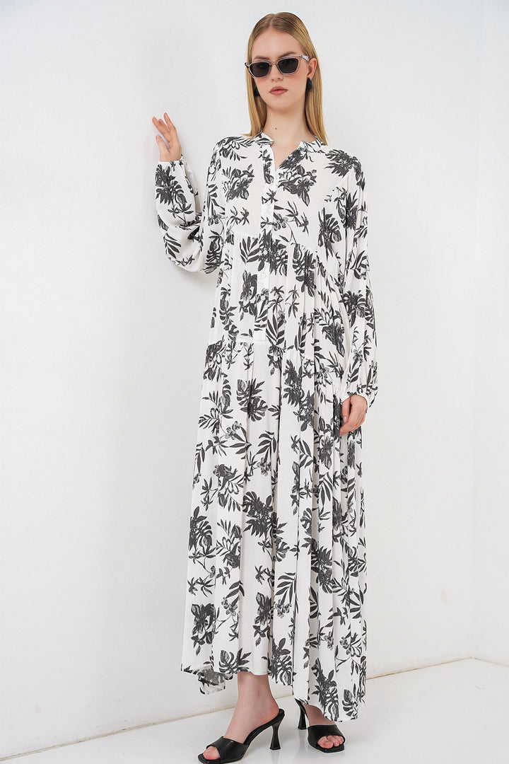 Bigdart Robe longue modeste à motifs pour femme 2585 - V. Anthracite