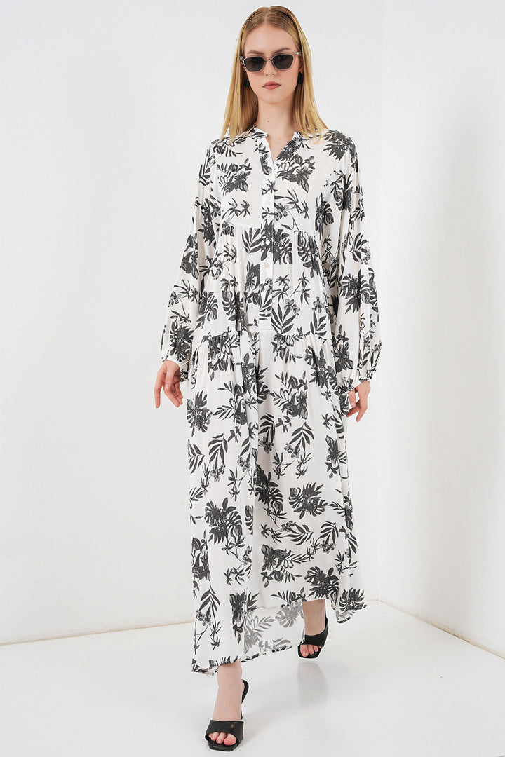 Bigdart Robe longue modeste à motifs pour femme 2585 - V. Anthracite