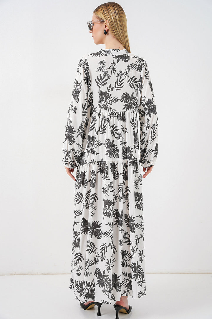 Bigdart Robe longue modeste à motifs pour femme 2585 - V. Anthracite