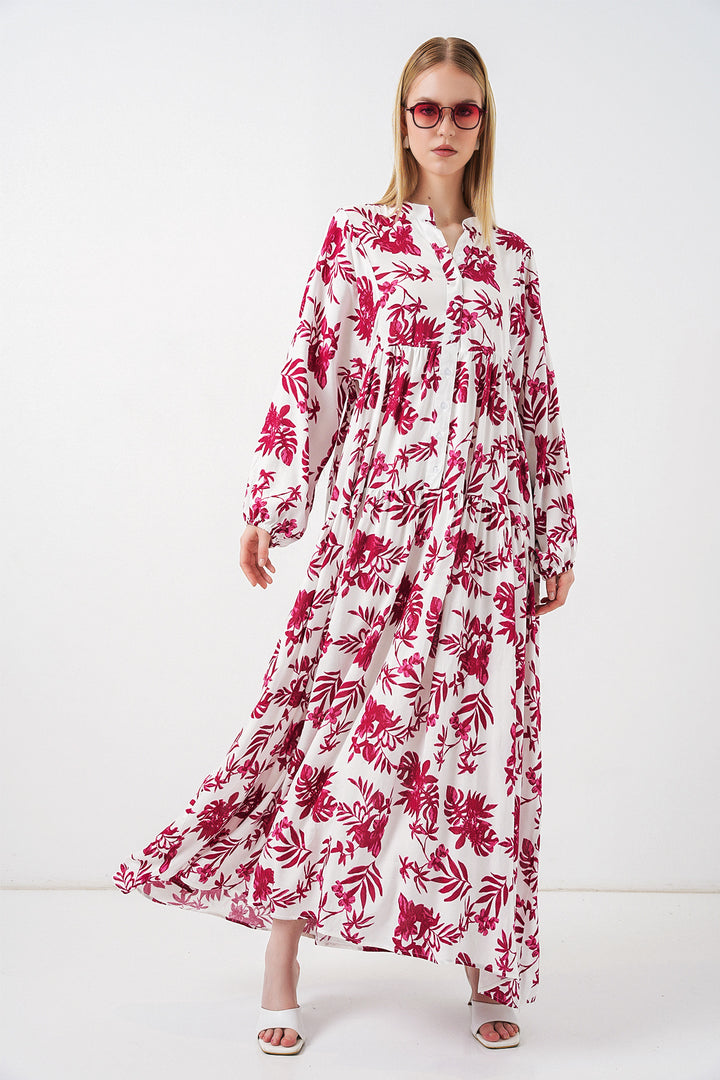 Bigdart Robe longue modeste à motifs pour femme 2585 - v. Rouge