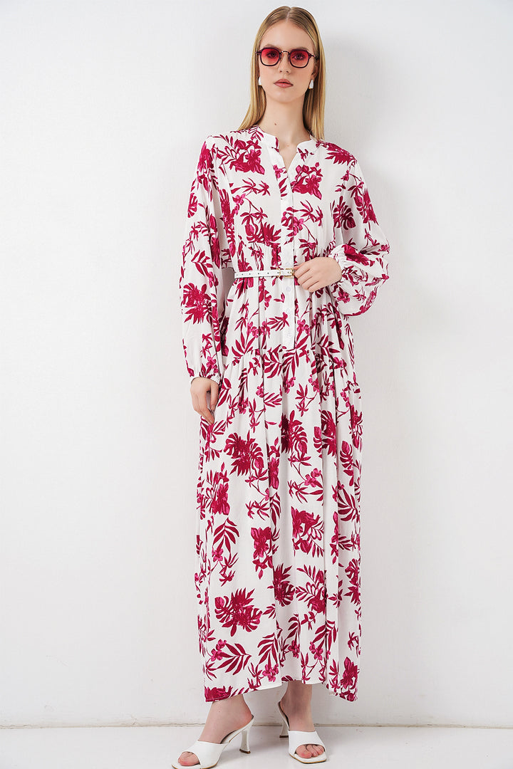 Bigdart Robe longue modeste à motifs pour femme 2585 - V. Rouge