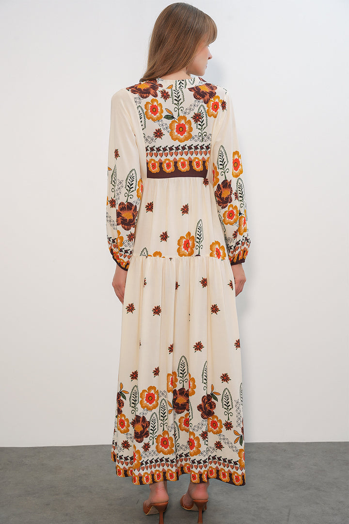 Bigdart Robe longue modeste à motifs pour femmes 2585 - vison