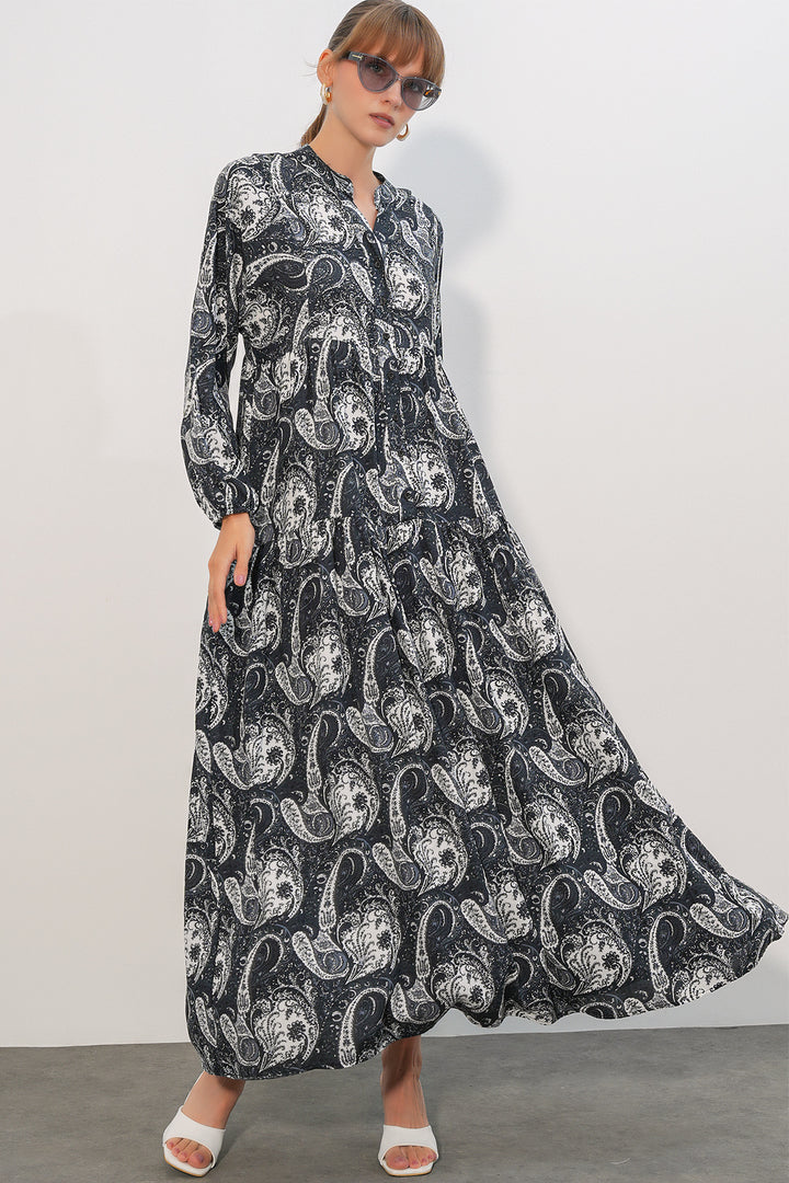 Bigdart Robe de hijab longue à motifs pour femme 2585 - Blanc