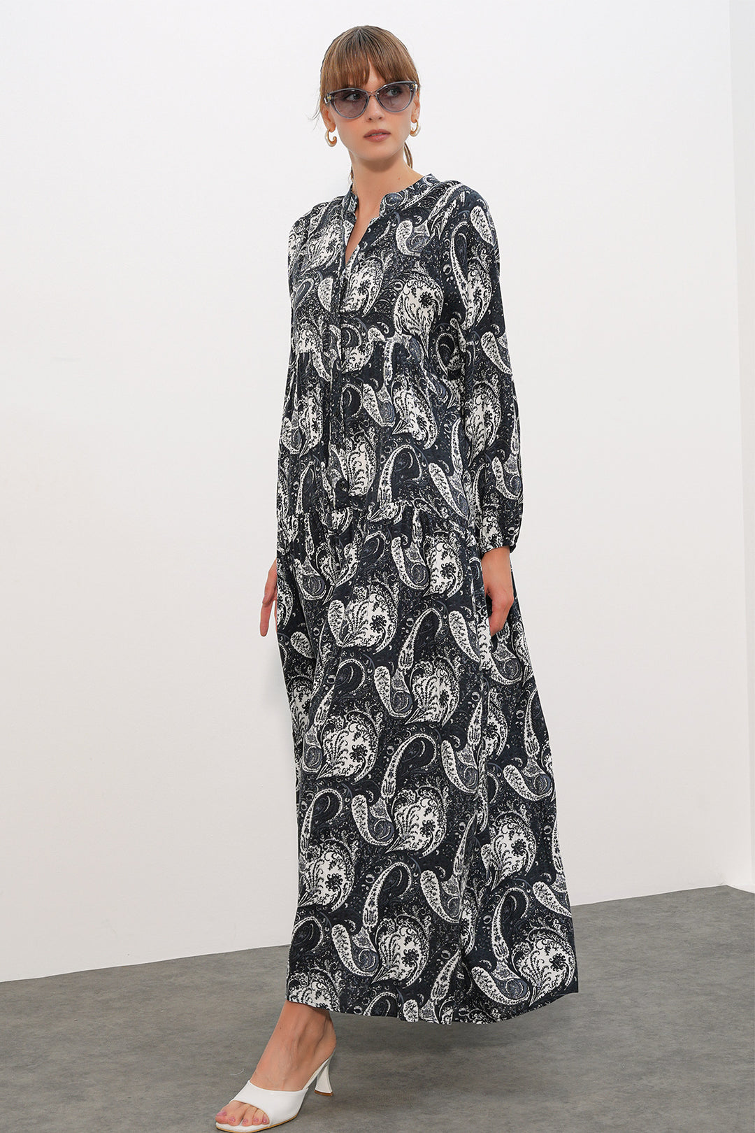 Bigdart Robe de hijab longue à motifs pour femme 2585 - Blanc