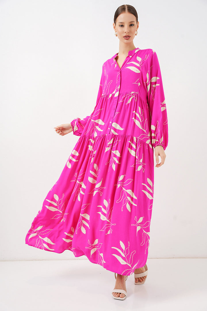 Bigdart Robe longue modestie à motifs femme 2585 - Fuchsia