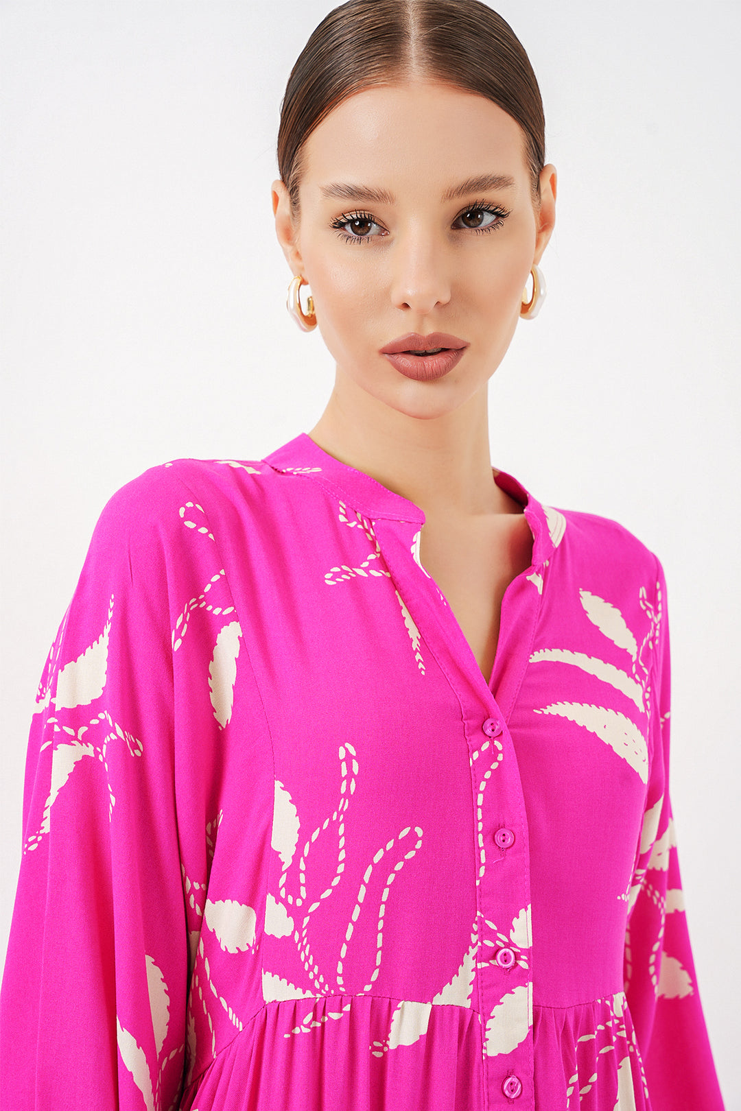 Bigdart Robe longue modestie à motifs femme 2585 - Fuchsia