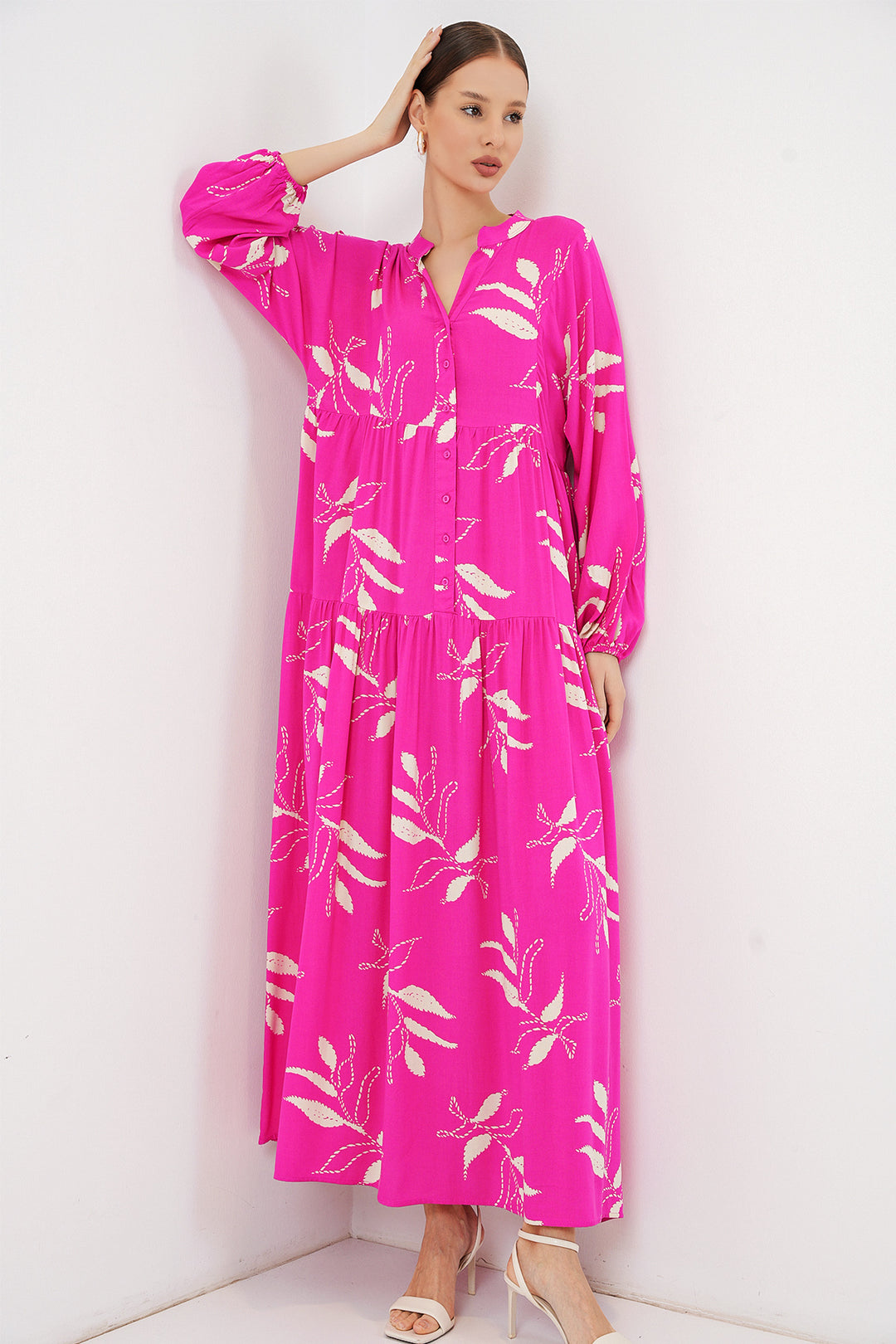 Bigdart Robe longue modestie à motifs femme 2585 - Fuchsia