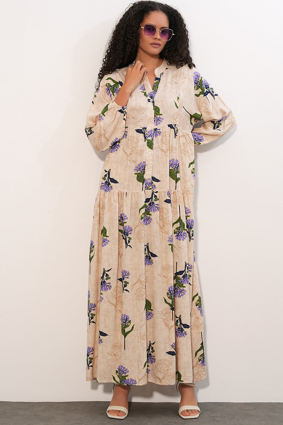 Bigdart Robe longue à motifs pour femme 2585 - Violet clair