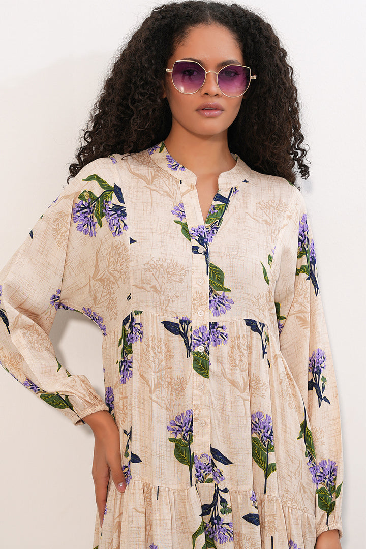 Bigdart Robe longue à motifs pour femme 2585 - Violet clair