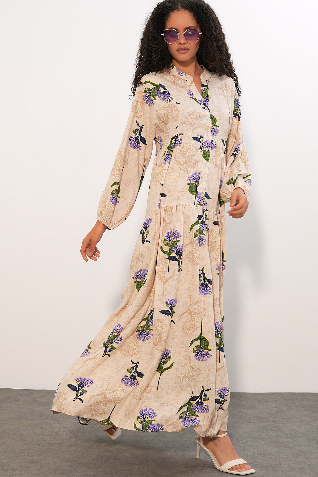 Bigdart Robe longue à motifs pour femme 2585 - Violet clair