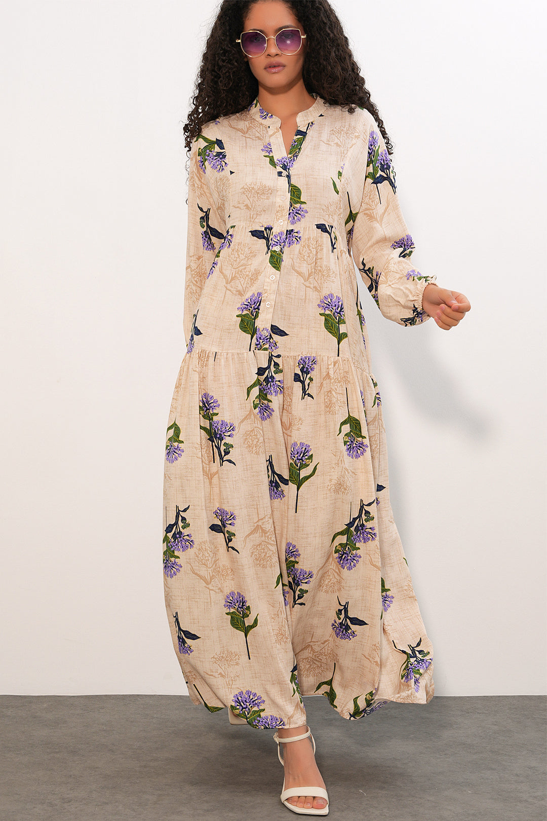Bigdart Robe longue à motifs pour femme 2585 - Violet clair