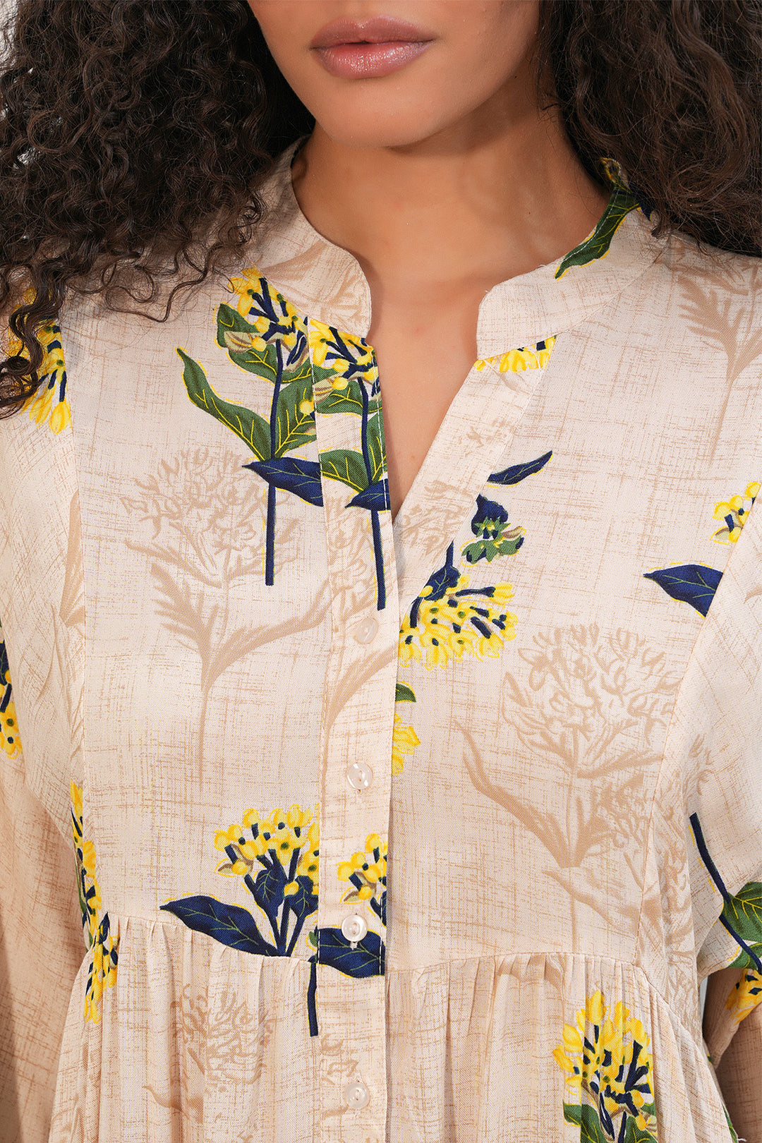 Bigdart Robe longue à motifs pour femme 2585 - Jaune clair