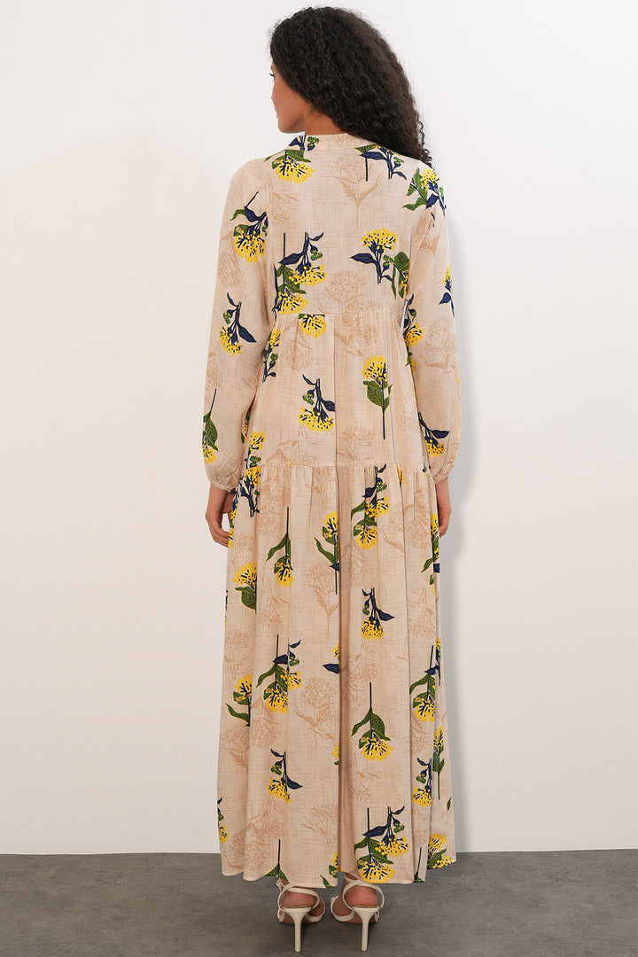 Bigdart Robe longue à motifs pour femme 2585 - Jaune clair