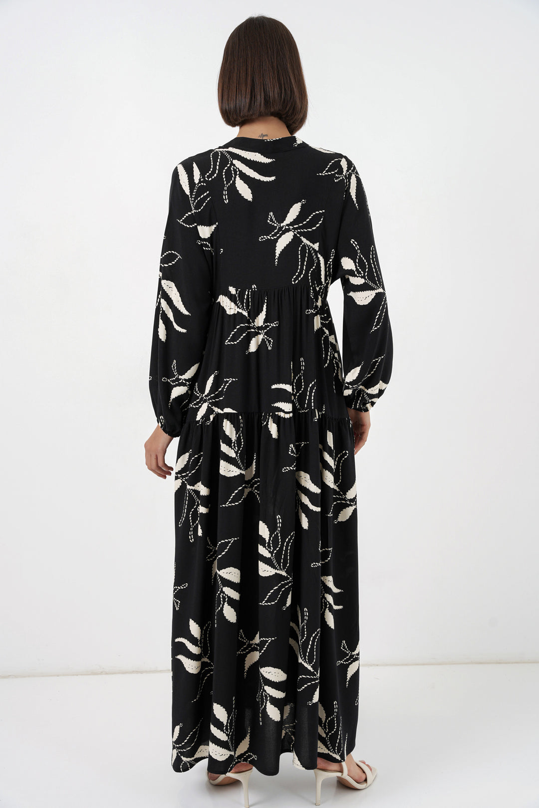 Bigdart Robe de hijab longue à motifs pour femmes 2585 - Noir
