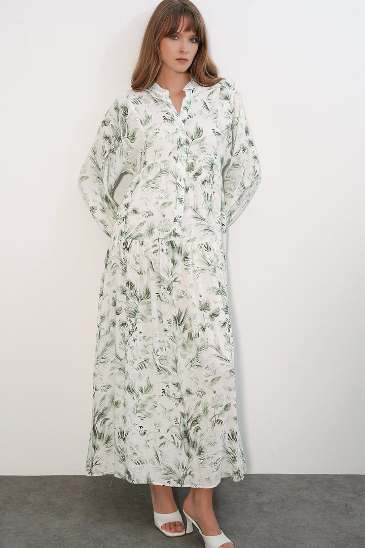 Bigdart Robe longue modeste à motifs pour femmes 2585 - Vert