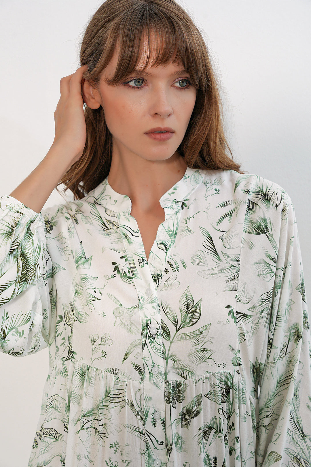 Bigdart Robe longue modeste à motifs pour femmes 2585 - Vert