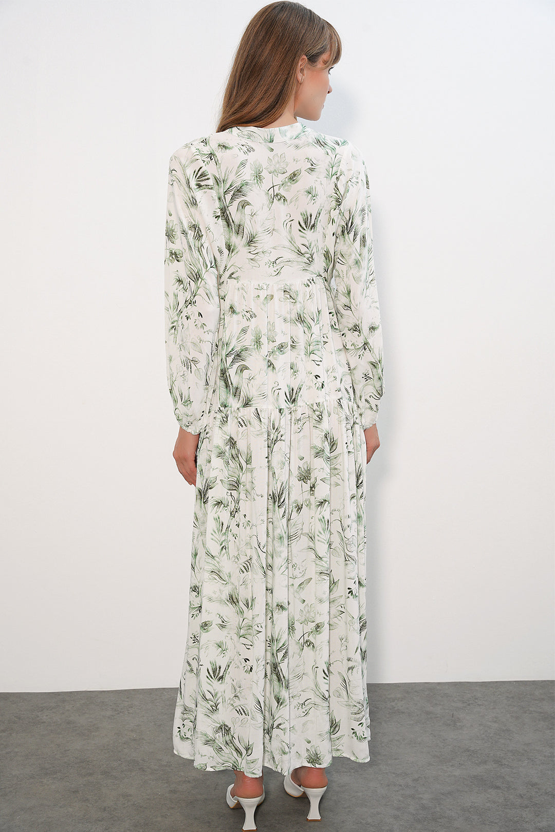 Bigdart Robe longue modeste à motifs pour femmes 2585 - Vert