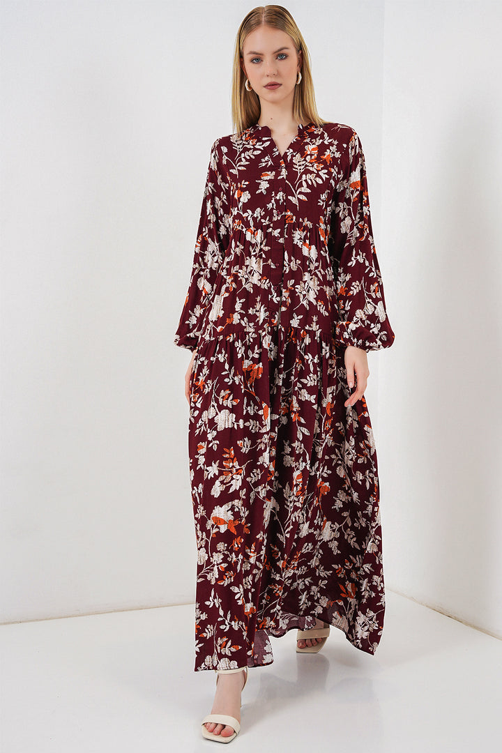 Bigdart Robe longue modeste à motifs pour femme 2585 - Z. Bordeaux