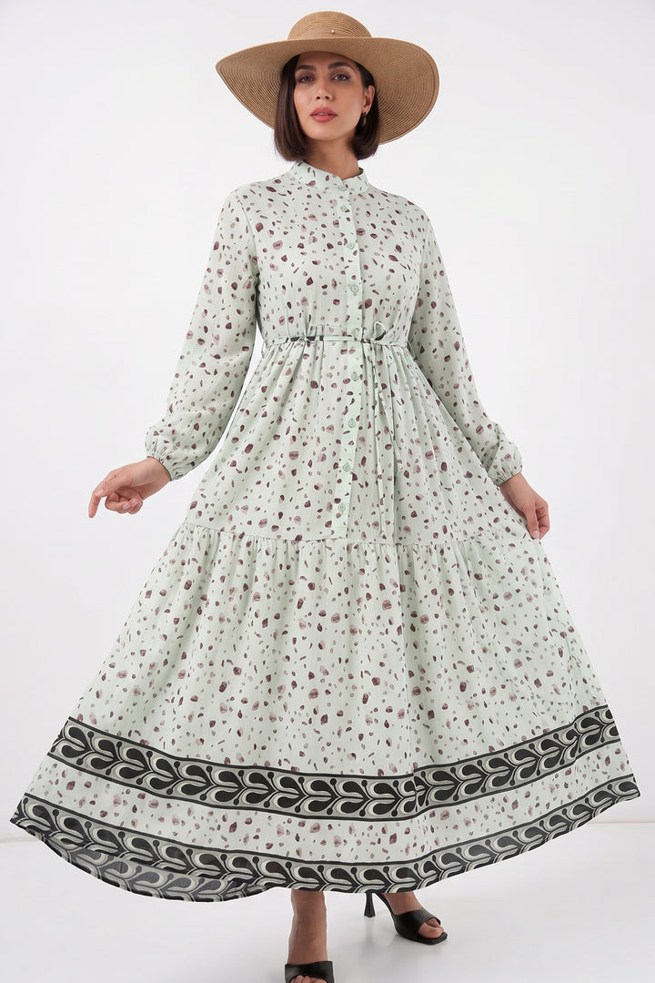 Bigdart Robe longue modeste à motifs pour femme 2586 - Vert