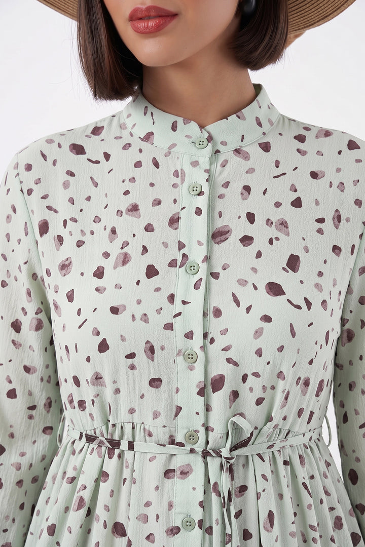 Bigdart Robe longue modeste à motifs pour femme 2586 - Vert