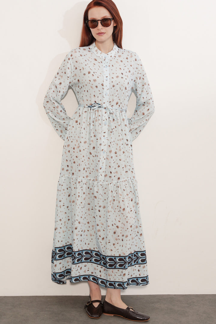 Bigdart Robe Femme Longue Imprimée Modeste 2586 - Bleu clair